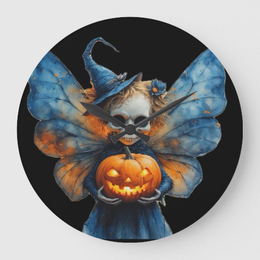 Halloween Fairy Große Wanduhr (Vorderseite)