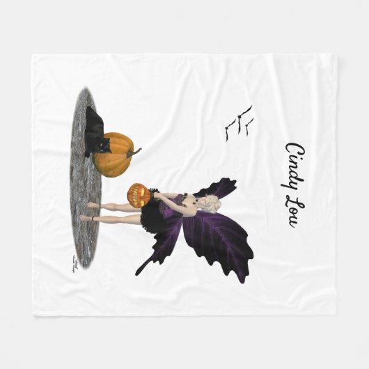 Halloween Fairy mit Pumpkin Fleece Blanket (Vorderseite (Horizontal))