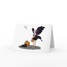 Halloween Fairy mit Pumpkin Halloween Card