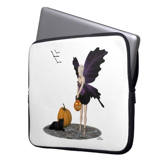 Halloween Fairy mit Pumpkin Laptop-Sieb Laptopschutzhülle (Vorderseite Links)
