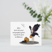 Halloween Fairy mit Pumpkin Postkarte (Stehend Vorderseite)