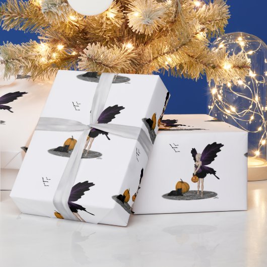 Halloween Fairy mit Pumpkin Wrapping Paper Geschenkpapier (Feiertage)