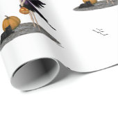 Halloween Fairy mit Pumpkin Wrapping Paper Geschenkpapier (Rolleneckpunkt)