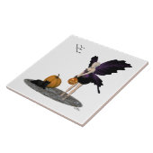 Halloween Fairy mit Pumpkins Keramik Tile Fliese (Seite)