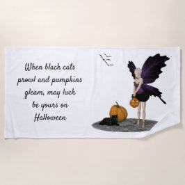 Halloween Fairy mit Pumpkins Strandtuch