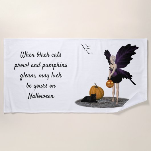 Halloween Fairy mit Pumpkins Strandtuch (Vorderseite)