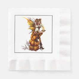 Halloween Fairy Pumpkin Party Cocktail Napkin Serviette