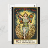 Halloween Fairy Vintag Postcard Postkarte (Vorne/Hinten)