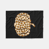 Halloween Fall animal Leopard Pumpkin Fleecedecke (Vorderseite (Horizontal))