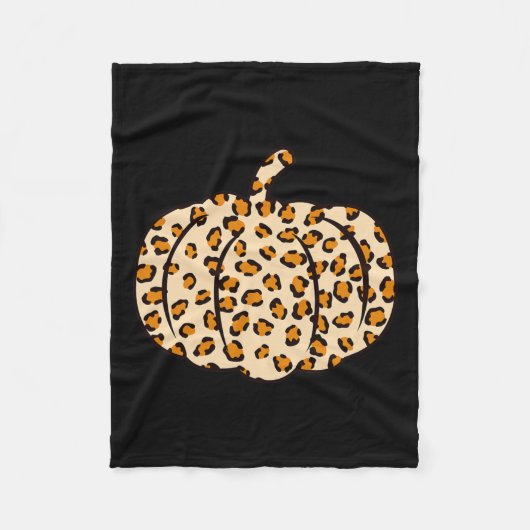 Halloween Fall animal Leopard Pumpkin Fleecedecke (Vorderseite)