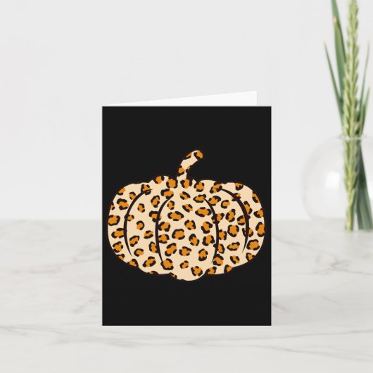 Halloween Fall animal Leopard Pumpkin Karte (Vorderseite)