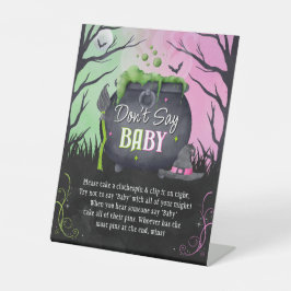 Halloween Fall Don't Say Baby Baby Shower Sign Sockelschild