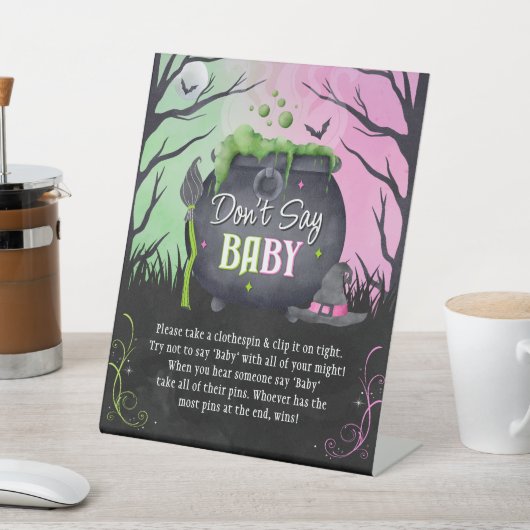 Halloween Fall Don't Say Baby Baby Shower Sign Sockelschild (In SItu)