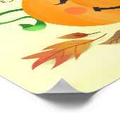 Halloween Fall Floral Pumpkin Art Print Poster (Ecke)