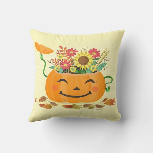 Halloween Fall Floral Pumpkin Kissen (Rückseite)