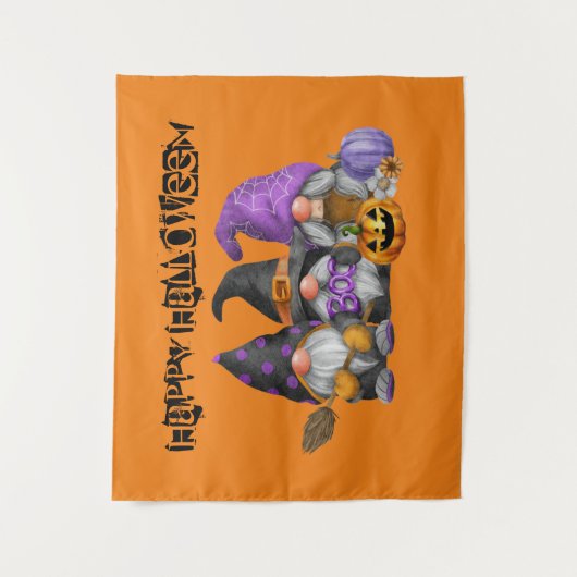 Halloween Fall Gnomes Wassercolor Wandteppich (Vorderseite)