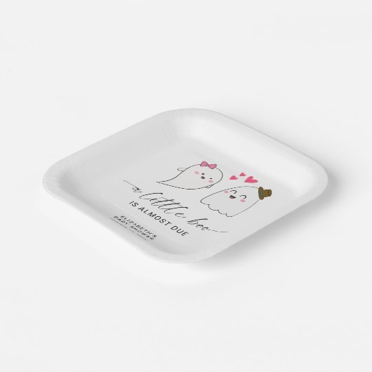 Halloween Fall Little Boo Baby Dusche QR Code Pappteller (Gewinkelt)