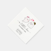 Halloween Fall Little Boo Baby Dusche QR Code Serviette (Ecke)