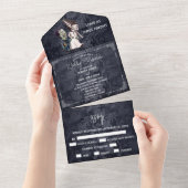 Halloween Fall Oktober Frankenstein Bride Couple All In One Einladung (Abreißen)