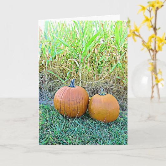 Halloween Fall Pumpkins Card Karte (Gelbe Blume)