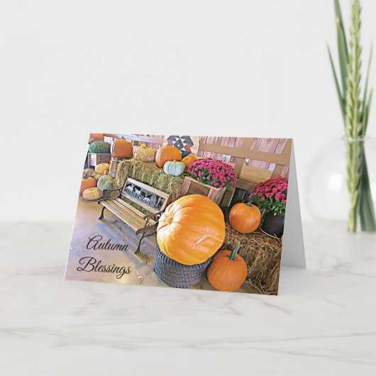 Halloween Fall Pumpkins Display Card Karte (Vorderseite)