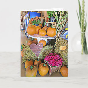 Halloween Fall Pumpkins und Cornstalk Display Card Karte