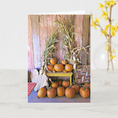 Halloween Fall Pumpkins und Cornstalk Display Card Karte (Gelbe Blume)