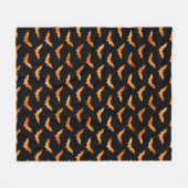 Halloween Fall Spooky Flying Bat Fleecedecke (Vorderseite (Horizontal))