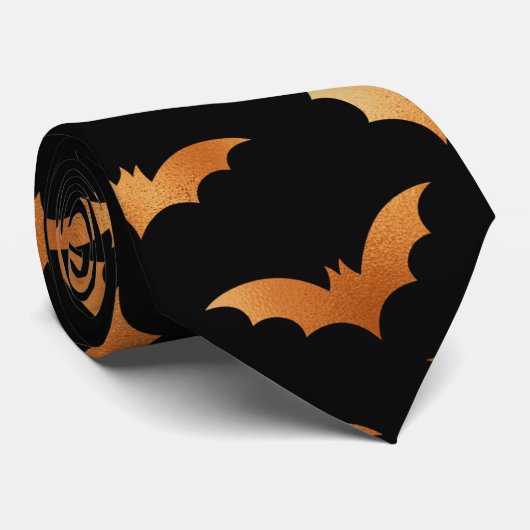 Halloween Fall Spooky Flying Bat Krawatte (Gerollt)
