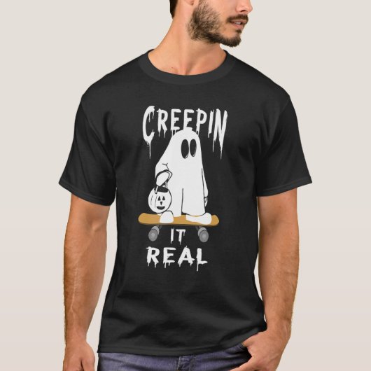 Halloween Fall Spooky Ghost Creep Es ist echt für T-Shirt (Vorderseite)
