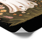 Halloween Fall Vibes Floral Ghost Poster (Ecke)