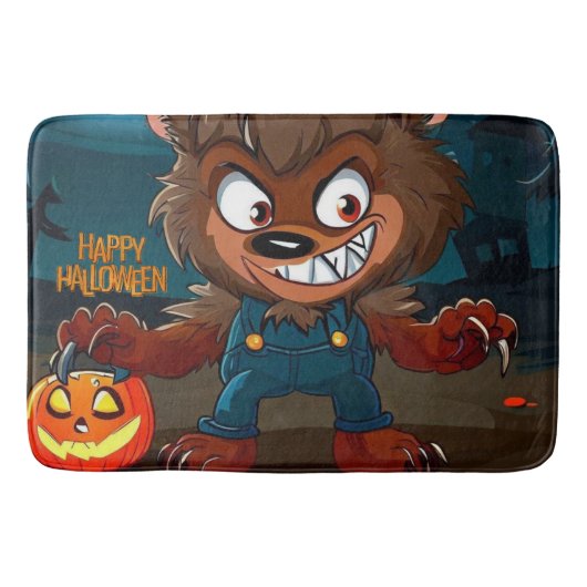 Halloween/Fall/Werwolf/Cartoon Badematte (Vorderseite)
