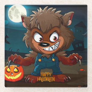 Halloween/Fall/Werwolf/Cartoon Glasuntersetzer