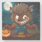 Halloween/Fall/Werwolf/Cartoon Steinuntersetzer (Vorderseite)