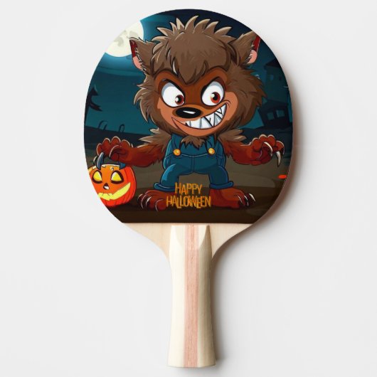 Halloween/Fall/Werwolf/Cartoon Tischtennis Schläger (Vorderseite)