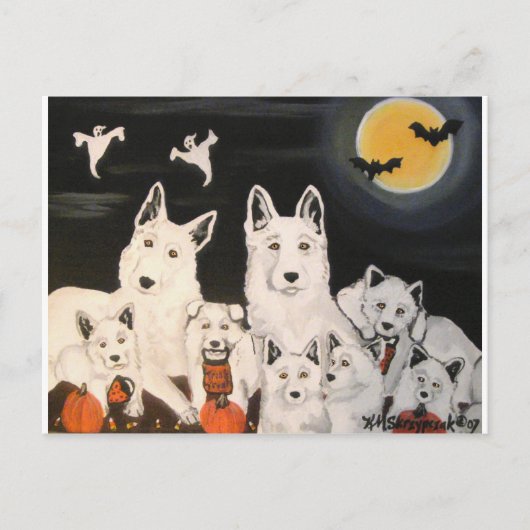 Halloween-Familie Postkarte (Vorderseite)