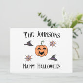 Halloween Familienname Feiertagskarte (Stehend Vorderseite)