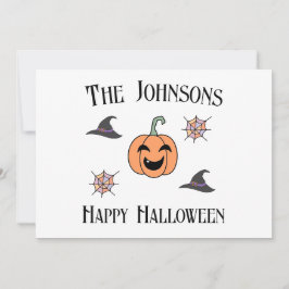 Halloween Familienname Feiertagskarte