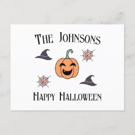 Halloween Familienname Feiertagspostkarte