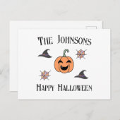 Halloween Familienname Feiertagspostkarte (Vorne/Hinten)