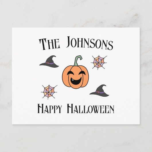 Halloween Familienname Feiertagspostkarte (Vorderseite)