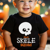 Halloween Family Matching Skele Squad Orange Baby Strampler