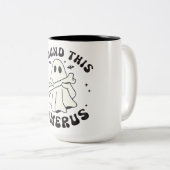 Halloween fand ich dieses Humerus Ghost-Shirt Zweifarbige Tasse (VorderseiteRechts)