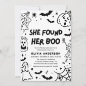 Halloween fand sie ihr Boo-Brautparty Einladung (Vorderseite)