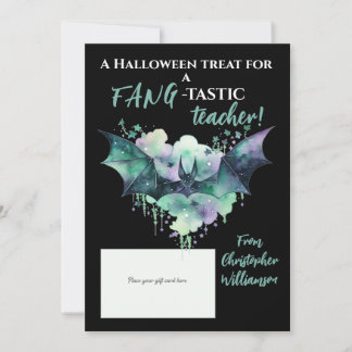 Halloween Fang-Tastic Teacher Geschenkkartenhalter Feiertagskarte