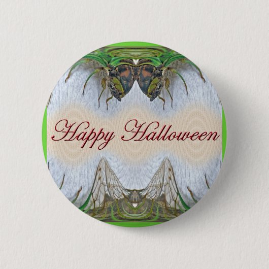 Halloween Fantasmagorische Cicada-Stücke Button (Vorderseite)