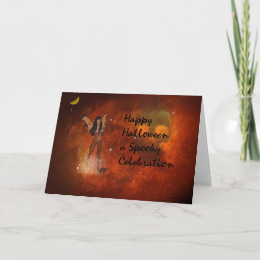 Halloween Fantasy Card mit Red Sky & Fairy Karte (Vorderseite)
