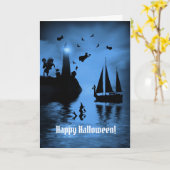 Halloween Fantasy Hexen Meerjungfrau Karte (Gelbe Blume)