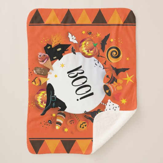 Halloween Fantasy Symbols trendy Design Sherpadecke (Vorderseite)