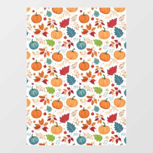 Halloween farbenfrohe Pumpkins und Blätter Fensteraufkleber (Blatt)